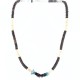 $230 Handmade Certified Authentic Navajo .925 Sterling Silver Heishi and Spiny Disk Onyx Turquoise Native American Necklace 390765186842