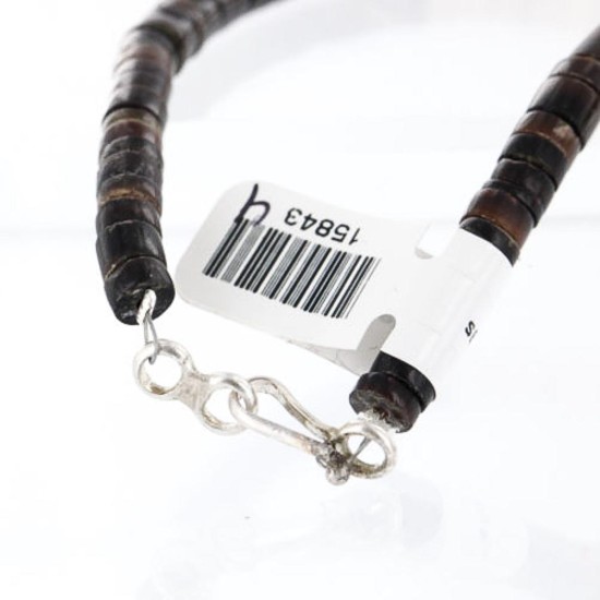 $230 Handmade Certified Authentic Navajo .925 Sterling Silver Heishi and Spiny Disk Onyx Turquoise Native American Necklace 390765186842 $230 Handmade Certified Authentic Navajo .925 Sterling Silver Heishi and Spiny Disk Onyx Turquoise Native American Necklace 390765186842