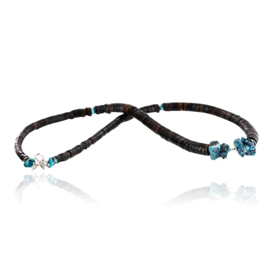 $240 Handmade Certified Authentic Navajo .925 Sterling Silver Graduated Heishi Turquoise Native American Necklace 370989865423 $240 Handmade Certified Authentic Navajo .925 Sterling Silver Graduated Heishi Turquoise Native American Necklace 370989865423