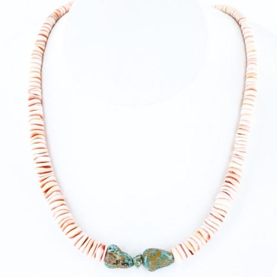 $240 Handmade Certified Authentic Navajo .925 Sterling Silver Graduated Melon Shell and Turquoise Native American Necklace 390760953445 $240 Handmade Certified Authentic Navajo .925 Sterling Silver Graduated Melon Shell and Turquoise Native American Necklace 390760953445