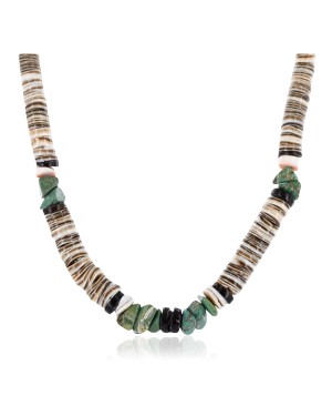 $240 Handmade Certified Authentic Navajo .925 Sterling Silver Graduated SPINY OYSTER Turquoise Native American Necklace 390774868243