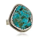 $240 Handmade Certified Authentic Navajo .925 Sterling Silver Natural Turquoise Native American Ring  370983506326
