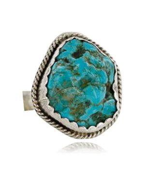 $240 Handmade Certified Authentic Navajo .925 Sterling Silver Natural Turquoise Native American Ring  370983506326