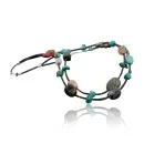 $240 Large Certified Authentic 2 Strand Navajo .925 Sterling Silver Multicolor Stones Native American Necklace 390569988014
