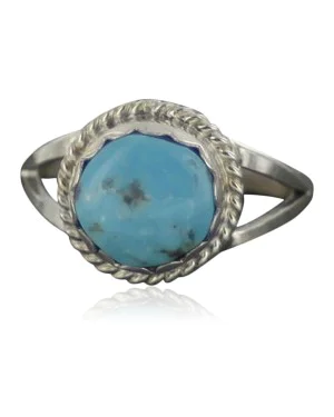 Handmade Authentic Navajo .925 Sterling Silver Natural Turquoise Ring 390714834815