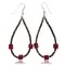 Coral .925 Sterling Silver Certified Authentic Navajo Native American Hoop Dangle Earrings 27281