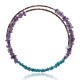 Natural Turquoise and Amethyst Certified Authentic Navajo Native American Adjustable Choker Wrap Necklace Chain 25584 Chokers NB1809262232286 25584 (by LomaSiiva)