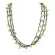 3 Strand Certified Authentic Navajo .925 Sterling Silver Natural Green Agate Native American Necklace 750106-441