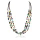 3 Strand Certified Authentic Navajo .925 Sterling Silver Natural Multicolor Stones Native American Necklace  25318