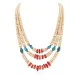 3 Strand Certified Authentic Navajo .925 Sterling Silver Natural Turquoise Coral Graduated Melon Shell Native American Necklace 15846 3 Strand Certified Authentic Navajo .925 Sterling Silver Natural Turquoise Coral Graduated Melon Shell Native American Necklace 15846