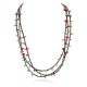 3 Strand Certified Authentic Navajo .925 Sterling Silver Natural Turquoise Coral Heishi Native American Necklace  18108-20