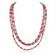 3 Strand Certified Authentic Navajo .925 Sterling Silver Natural Turquoise Coral Native American Necklace 18133-2 3 Strand Certified Authentic Navajo .925 Sterling Silver Natural Turquoise Coral Native American Necklace 18133-2