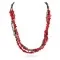 3 Strand Certified Authentic Navajo .925 Sterling Silver Natural Turquoise Coral Twisted Native American Necklace 750153-1