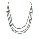 3 Strand Certified Authentic Navajo .925 Sterling Silver Natural Turquoise Native American Necklace 15585-81 3 Strand Certified Authentic Navajo .925 Sterling Silver Natural Turquoise Native American Necklace 15585-81