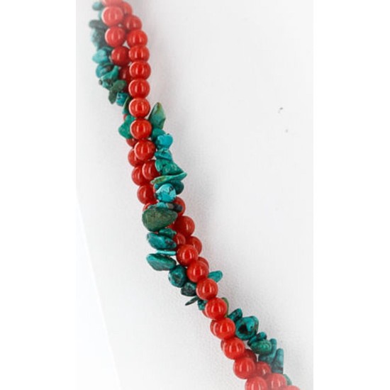 3 Strand Certified Authentic Navajo .925 Sterling Silver Natural Turquoise Native American Necklace 15960 3 Strand Certified Authentic Navajo .925 Sterling Silver Natural Turquoise Native American Necklace 15960