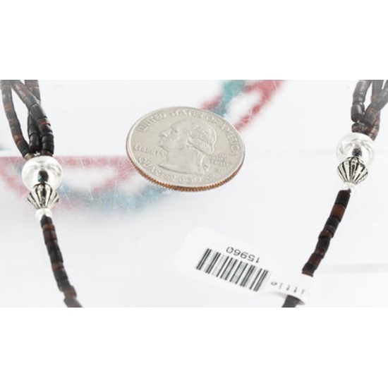 3 Strand Certified Authentic Navajo .925 Sterling Silver Natural Turquoise Native American Necklace 15960 3 Strand Certified Authentic Navajo .925 Sterling Silver Natural Turquoise Native American Necklace 15960