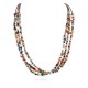 3 Strand Necklace Certified Authentic Navajo .925 Sterling Silver Natural Multicolor Stones Native American  15486-100