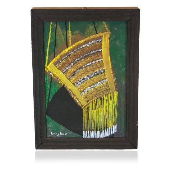 $300 Apache Certified Authentic Painted by Acrylic Apache Basket Native American Painting 10794-1 $300 Apache Certified Authentic Painted by Acrylic Apache Basket Native American Painting 10794-1