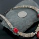 $300 Certified Authentic Navajo .925 Sterling Silver Graduated Melon Shell and Turquoise Coral Native American Necklace 390724923887