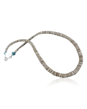 $300 Handmade Certified Authentic Navajo .925 Sterling Silver Graduated Melon Shell and Turquoise Native American Necklace 390727209684