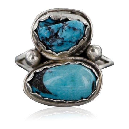 $330 Handmade Certified Authentic Navajo .925 Sterling Silver Natural Turquoise Native American Ring  370976469450