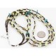 Certified Authentic 3 Strand Navajo .925 Sterling Silver Turquoise Gaspeite 0083 Native American Necklace 390809755458