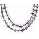 Certified Authentic 2 Strand Navajo .925 Sterling Silver Turquoise and Amethyst Native American Necklace 15554-2