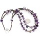 Certified Authentic 2 Strand Navajo .925 Sterling Silver Turquoise and Amethyst Native American Necklace 15554-2