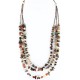 Large Certified Authentic 3 Strand Navajo .925 Sterling Silver Multicolor Stones Native American Necklace 15862-2