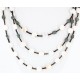 Certified Authentic 3 Strand Navajo .925 Sterling Silver Turquoise and Mother of Pearl Native American Necklace 15850-18