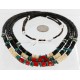 Certified Authentic 3 Strand Navajo .925 Sterling Silver Graduated Heishi Turquoise and CORAL Native American Necklace 371057307094