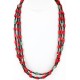 Certified Authentic 3 Strand Navajo .925 Sterling Silver Turquoise and Coral Native American Necklace 390832529281