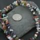 Large Certified Authentic 2 Strand Navajo .925 Sterling Silver Multicolor Stones Native American Necklace 15501-6