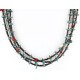 Certified Authentic 3 Strand Navajo .925 Sterling Silver Turquoise and Coral Native American Necklace 15649-22-0