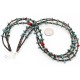 Certified Authentic 3 Strand Navajo .925 Sterling Silver Turquoise and Coral Native American Necklace 15649-22-0