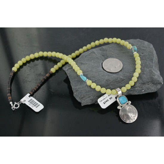 $450 Vintage Style OLD Buffalo Coin Certified Authentic Navajo .925 Sterling Silver Turquoise Native American Necklace 370923880921 $450 Vintage Style OLD Buffalo Coin Certified Authentic Navajo .925 Sterling Silver Turquoise Native American Necklace 370923880921