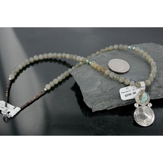 Vintage Buffalo Coin Navajo Sterling Silver Turquoise Necklace 390689758816 Vintage Buffalo Coin Navajo Sterling Silver Turquoise Necklace 390689758816