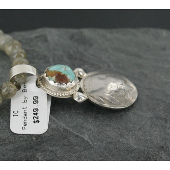 Vintage Buffalo Coin Navajo Sterling Silver Turquoise Necklace 390689758816 Vintage Buffalo Coin Navajo Sterling Silver Turquoise Necklace 390689758816
