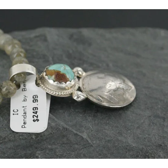 Vintage Buffalo Coin Navajo Sterling Silver Turquoise Necklace 390689758816 Vintage Buffalo Coin Navajo Sterling Silver Turquoise Necklace 390689758816