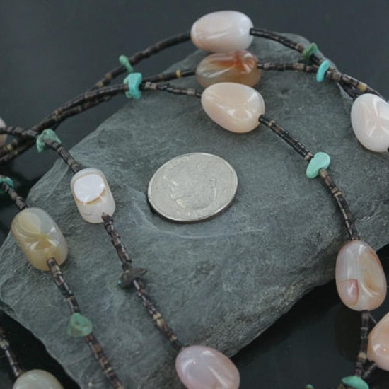 $480 Certified Authentic 3 Strand Navajo .925 Sterling Silver Turquoise and Carnelian Native American Necklace 750106-62 $480 Certified Authentic 3 Strand Navajo .925 Sterling Silver Turquoise and Carnelian Native American Necklace 750106-62