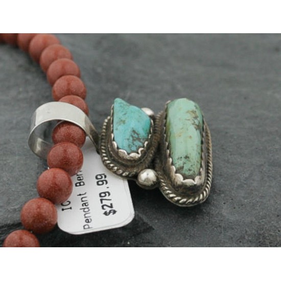 $480 Handmade Certified Authentic Navajo .925 Sterling Silver and GREEN Turquoise Native American Necklace 390735954738 All Products 390735954738 390735954738 (by LomaSiiva)