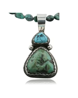 $490 Handmade Certified Authentic Navajo .925 Sterling Silver and Turquoise Native American Necklace 370970516300