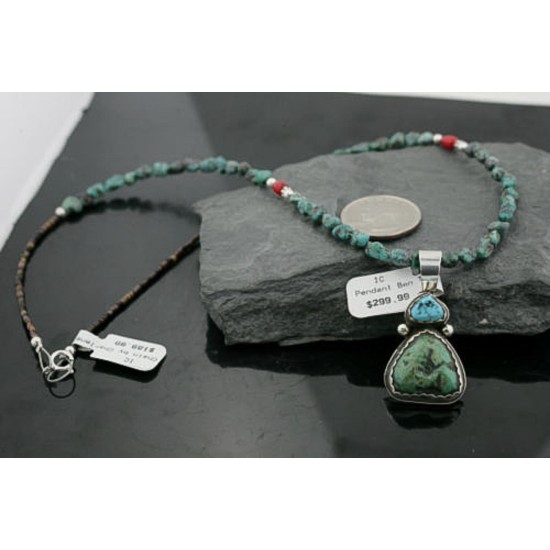 $490 Handmade Certified Authentic Navajo .925 Sterling Silver and Turquoise Native American Necklace 370970516300 $490 Handmade Certified Authentic Navajo .925 Sterling Silver and Turquoise Native American Necklace 370970516300