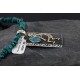 12kt Gold Filled and .925 Sterling Silver Handmade KOKOPELI Certified Authentic Navajo Turquoise Native American Necklace 370980689029