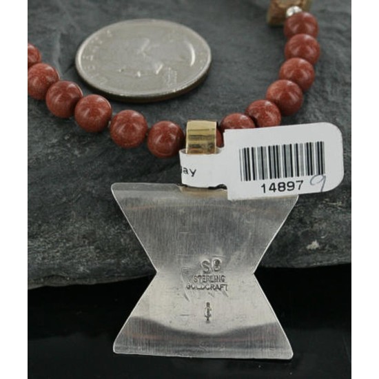 $550 .925 Sterling Silver and 12kt Gold Filled Handmade Certified Authentic Navajo Natural Turquoise Native American Necklace 390725767993 $550 .925 Sterling Silver and 12kt Gold Filled Handmade Certified Authentic Navajo Natural Turquoise Native American Necklace 390725767993
