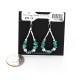 Certified Authentic Navajo .925 Sterling Silver Hooks Natural Turquoise Native American Earrings 390830067957