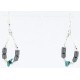Certified Authentic Navajo .925 Sterling Silver Hooks Natural Turquoise Hematite Native American Earrings 371037382848