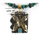 12kt Gold Filled and .925 Sterling Silver Handmade Butterfly Certified Authentic Navajo Turquoise Native American Necklace 371064230099