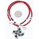 Petit Point Handmade Certified Authentic Zuni .925 Sterling Silver MULTICOLOR and Turquoise Native American Necklace 371016914571