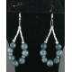 Certified Authentic Navajo .925 Sterling Silver Hooks Natural Blue Quartz Native American Earrings 390727418913